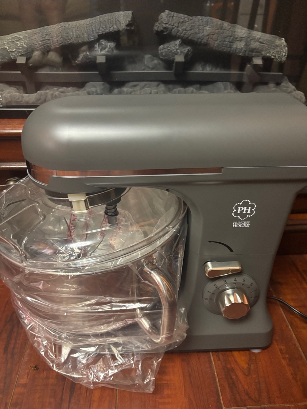 Princess House Gray Stand Mixer with Bowl & three different whisks